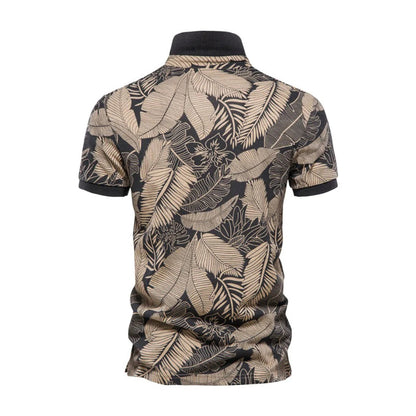 Sommerhemd – Herren-Polo-T-Shirt mit kurzen Ärmeln, Kragen und Aufdruck-Chaps Herrenmode