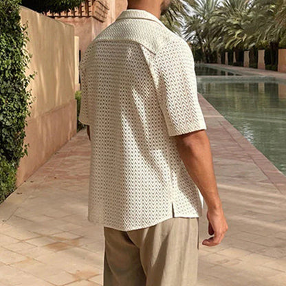 Sommerhemd – mit Knöpfen – leicht – kurzärmliges Hemd – Herrenhemden-Chaps Herrenmode
