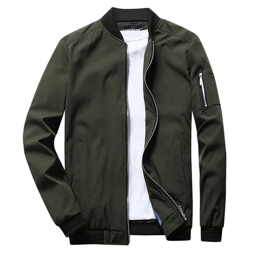 Sommerjacke - Leichtgewicht - Zip-Up - Bomberjacke - Herrenjacke-Armeegrün-M-Chaps Herrenmode