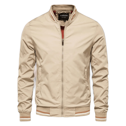 Sommerjacke – Nylon – Reißverschluss – Bomberjacke – Herrenjacke-Khaki-S/44-Chaps Herrenmode