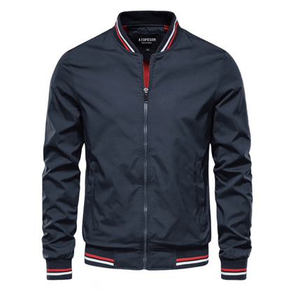 Sommerjacke – Nylon – Reißverschluss – Bomberjacke – Herrenjacke-Marineblau-S/44-Chaps Herrenmode