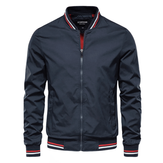 Sommerjacke – Nylon – Reißverschluss – Bomberjacke – Herrenjacke-Marineblau-S/44-Chaps Herrenmode