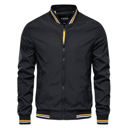 Sommerjacke – Nylon – Reißverschluss – Bomberjacke – Herrenjacke-Schwarz-S/44-Chaps Herrenmode