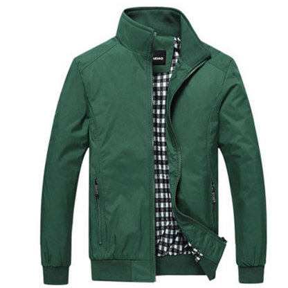 Sommerjacke – Winddichte Harrington-Jacke mit Reißverschluss für Herren-Grün-M-Chaps Herrenmode