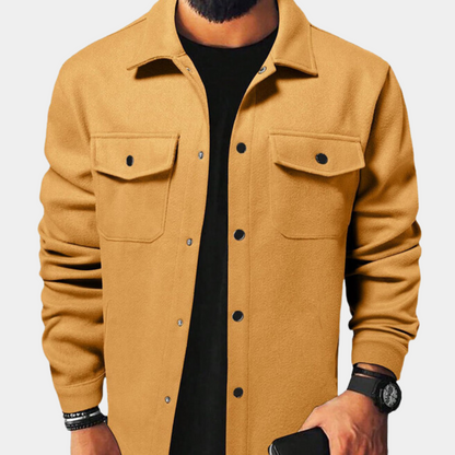 Sommerjacke | Zugeknöpft | Brusttaschen | Überhemd | Herrenjacken-Khaki-S-Chaps Herrenmode