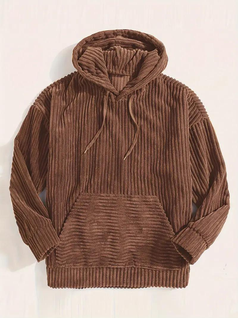 Spencer Hoodie | Herren Plus Size Fleece Pullover Hoodie-Dunkelbraun-XL-Chaps Herrenmode