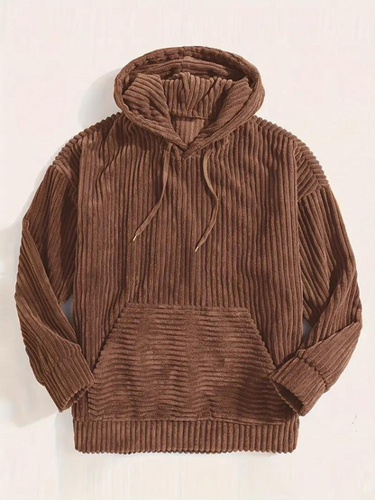 Spencer Hoodie | Herren Plus Size Fleece Pullover Hoodie-Dunkelbraun-XL-Chaps Herrenmode