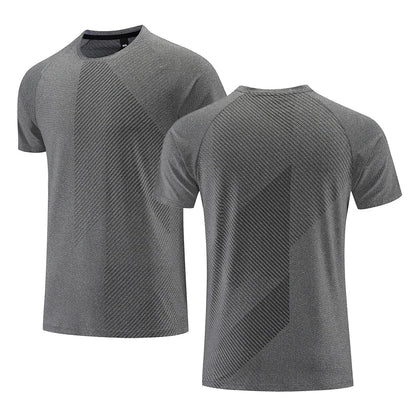 Sport-T-Shirt – atmungsaktives, schnell trocknendes Kurzarm-Fitness-T-Shirt für Herren-Grau-M-Chaps Herrenmode