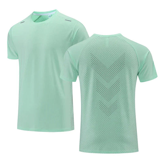Sport-T-Shirt – atmungsaktives, schnell trocknendes Kurzarm-Fitness-T-Shirt für Herren-Grün-M-Chaps Herrenmode
