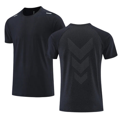 Sport-T-Shirt – atmungsaktives, schnell trocknendes Kurzarm-Fitness-T-Shirt für Herren-Schwarz-M-Chaps Herrenmode