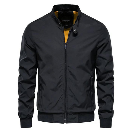 Sportlich Stylische Sommer Bomberjacke für Männer-Schwarz-S-Chaps Herrenmode