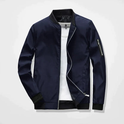Spring Jacket - Leichte Bomberjacke mit Reißverschluss für Herren-Dunkelblau-M-Chaps Herrenmode
