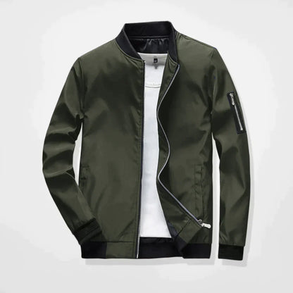 Spring Jacket - Leichte Bomberjacke mit Reißverschluss für Herren-Grün-M-Chaps Herrenmode