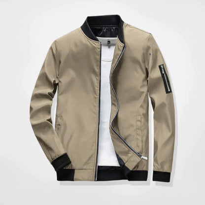 Spring Jacket - Leichte Bomberjacke mit Reißverschluss für Herren-Khaki-M-Chaps Herrenmode