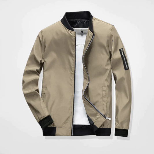 Spring Jacket - Leichte Bomberjacke mit Reißverschluss für Herren-Khaki-M-Chaps Herrenmode