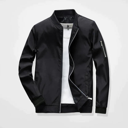 Spring Jacket - Leichte Bomberjacke mit Reißverschluss für Herren-Schwarz-M-Chaps Herrenmode