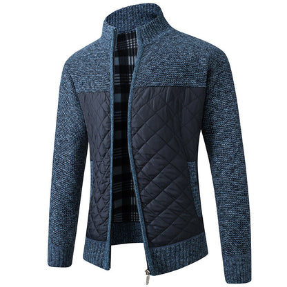 Steppjacke | Reißverschluss | Stehkragen | Winterkleidung | Herrenjacke-Blau-M-Chaps Herrenmode