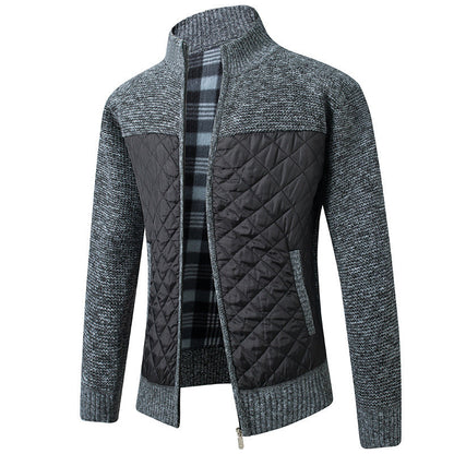 Steppjacke | Reißverschluss | Stehkragen | Winterkleidung | Herrenjacke-Dunkelgrau-M-Chaps Herrenmode