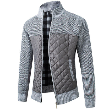Steppjacke | Reißverschluss | Stehkragen | Winterkleidung | Herrenjacke-Hellgrau-M-Chaps Herrenmode