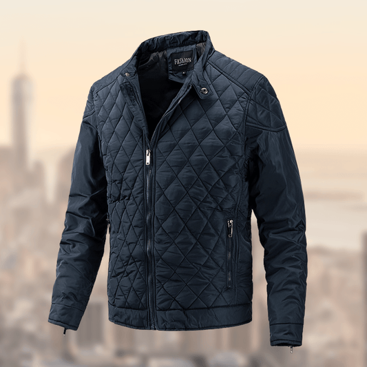 Steppjacke - Winddicht - Zip-Up - Herrenjacke - Winterjacke-Blau-M-Chaps Herrenmode
