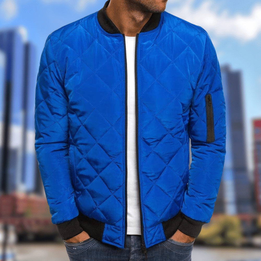 Steppjacke | Zip-Up | Winter | Bomberjacke | Herrenjacke-Blau-S-Chaps Herrenmode