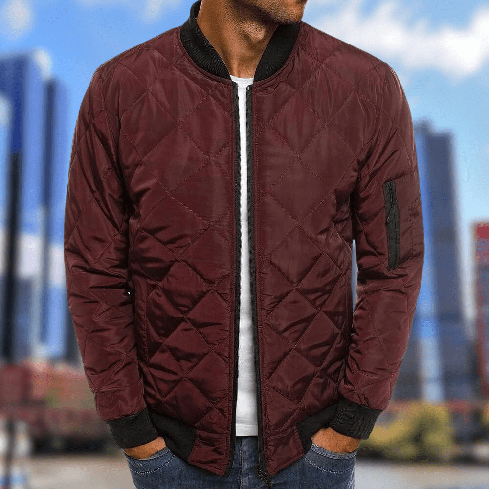 Steppjacke | Zip-Up | Winter | Bomberjacke | Herrenjacke-Bordeaux-S-Chaps Herrenmode