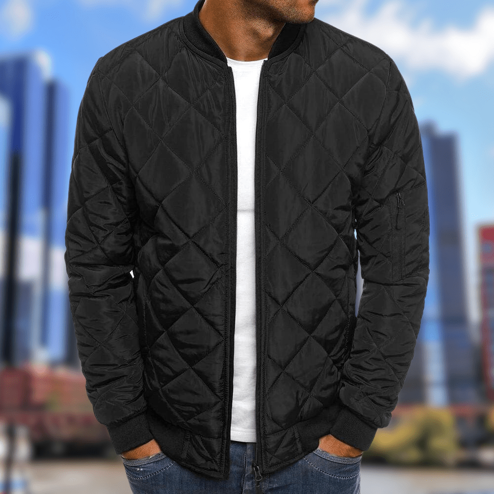 Steppjacke | Zip-Up | Winter | Bomberjacke | Herrenjacke-Schwarz-S-Chaps Herrenmode