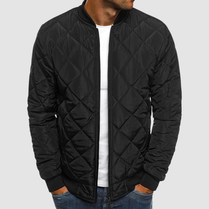 Steppjacke – lässige Winterjacke für Herren mit Reißverschluss und Taschen-Schwarz-S-Chaps Herrenmode