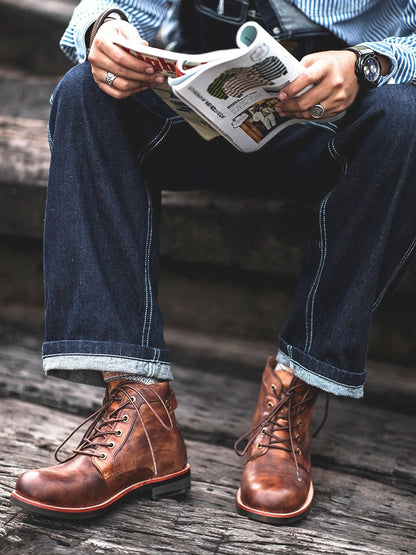Stiefelette | Schnürung | Winter | Lederstiefel | Herrenstiefel-Chaps Herrenmode