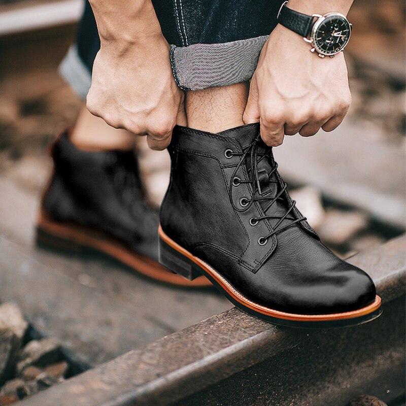 Stiefelette | Schnürung | Winter | Lederstiefel | Herrenstiefel-Chaps Herrenmode
