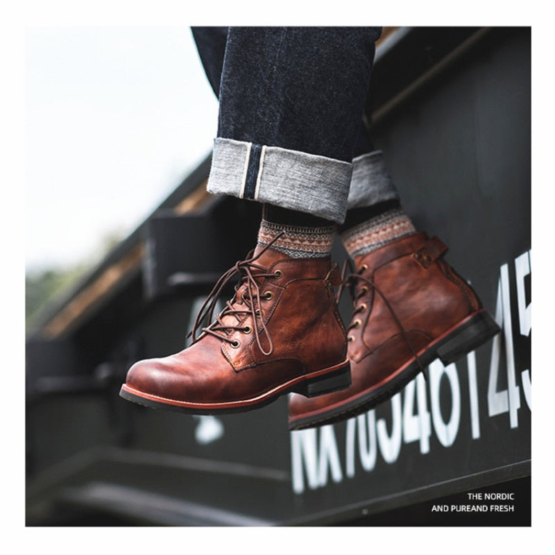 Stiefelette | Schnürung | Winter | Lederstiefel | Herrenstiefel-Chaps Herrenmode