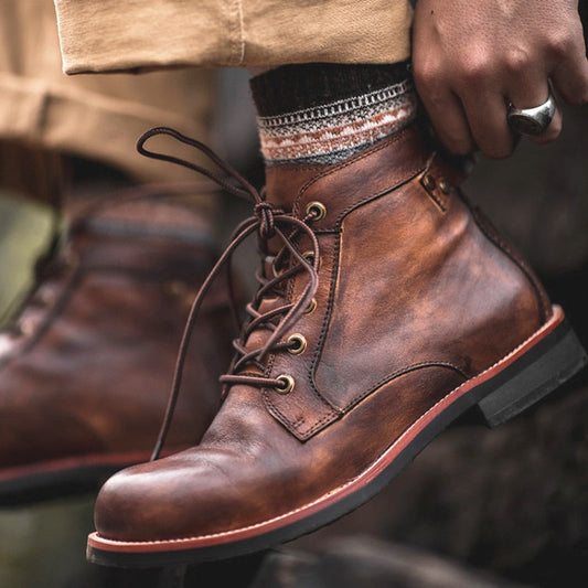 Stiefelette | Schnürung | Winter | Lederstiefel | Herrenstiefel-Chaps Herrenmode