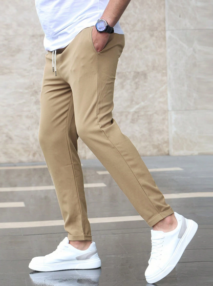 Stretch-Hose – Bequem – Kordelzug – Stretch-Chinohose – Herrenhose-Chaps Herrenmode