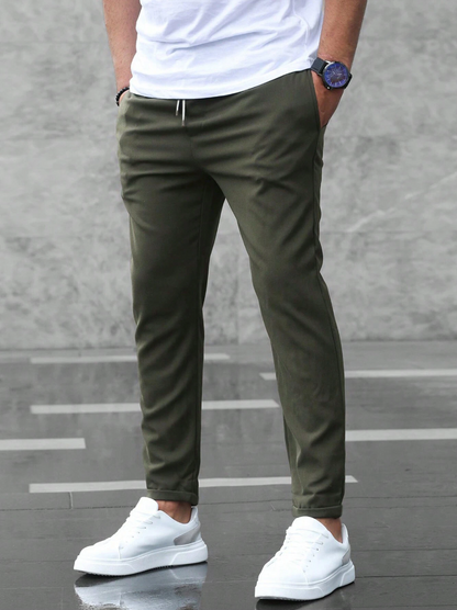 Stretch-Hose – Bequem – Kordelzug – Stretch-Chinohose – Herrenhose-Hellgrün-S-Chaps Herrenmode