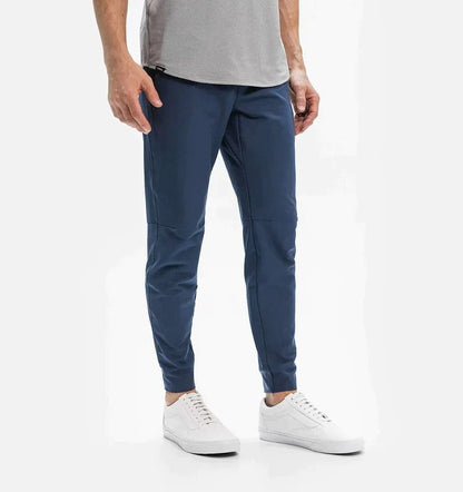 Stretch-Hose | Elastische Taille | Winddicht | Slim-Fit-Jogginghose | Herrenhose-Blau-XS-Chaps Herrenmode