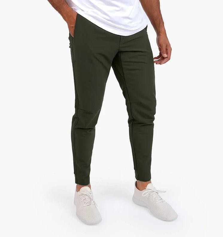 Stretch-Hose | Elastische Taille | Winddicht | Slim-Fit-Jogginghose | Herrenhose-Jägergrün-XS-Chaps Herrenmode