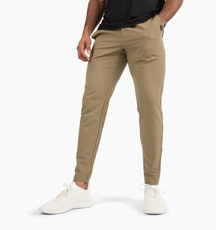 Stretch-Hose | Elastische Taille | Winddicht | Slim-Fit-Jogginghose | Herrenhose-Khaki-XS-Chaps Herrenmode