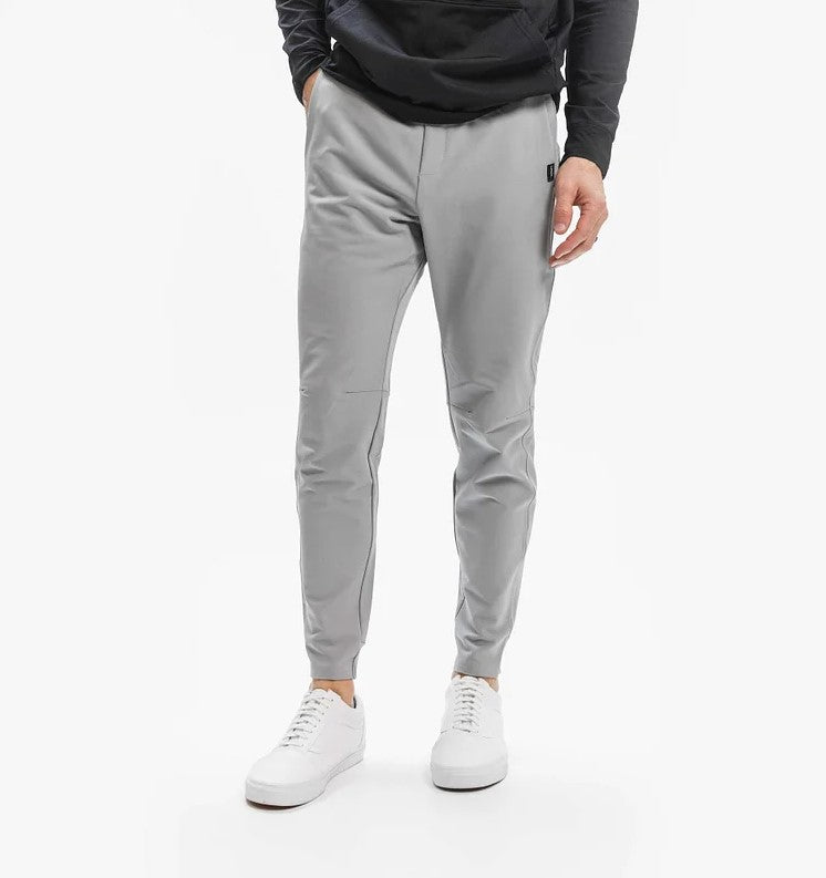 Stretch-Hose | Elastische Taille | Winddicht | Slim-Fit-Jogginghose | Herrenhose-Mattes Grau-XS-Chaps Herrenmode