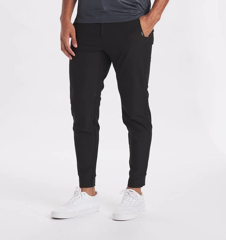 Stretch-Hose | Elastische Taille | Winddicht | Slim-Fit-Jogginghose | Herrenhose-Mattes Schwarz-XS-Chaps Herrenmode