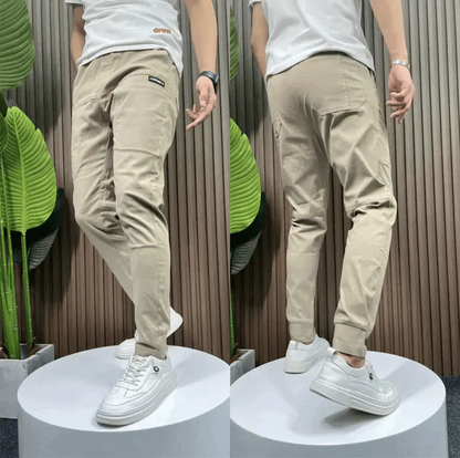 Stretch-Hosen | Bequem | Freizeit | Slim Fit Jogginghosen | Herrenhosen-Beige-29-Chaps Herrenmode