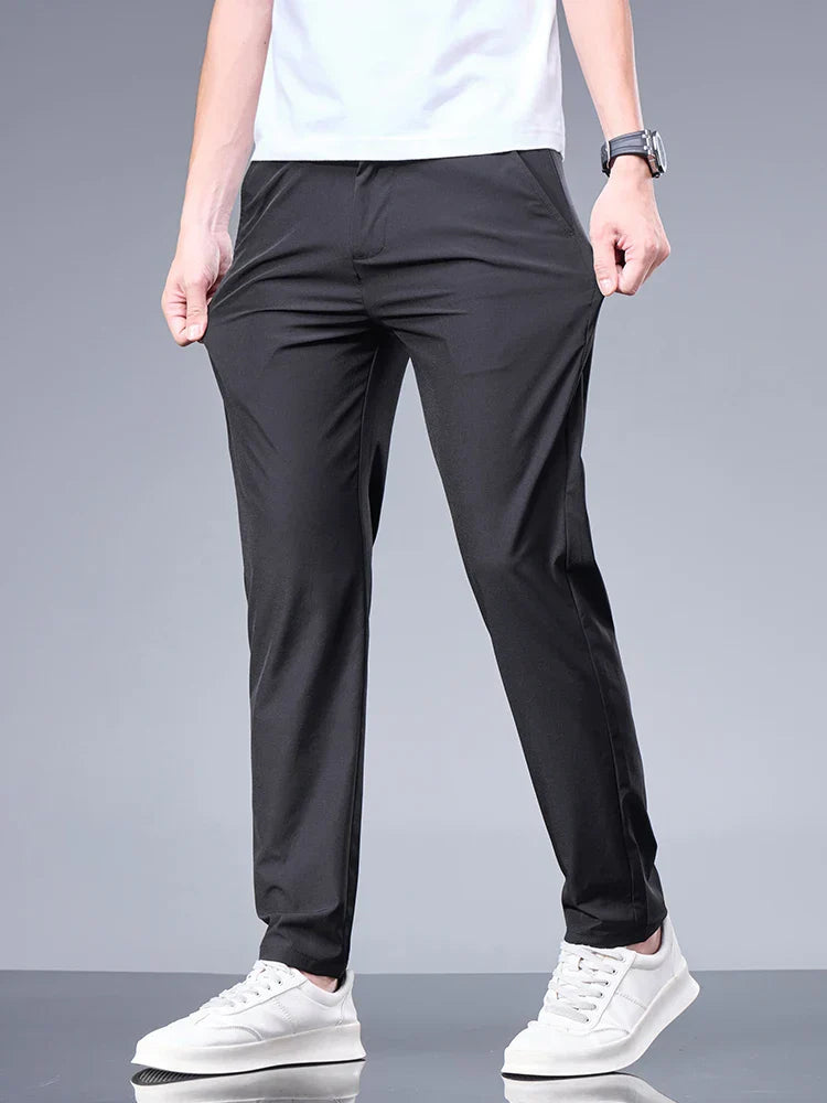 Stretchhose – Leichte, lässige Skinny-Hose für Männer-Grau-28-Chaps Herrenmode