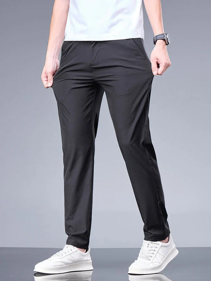 Stretchhose – Leichte, lässige Skinny-Hose für Männer-Grau-28-Chaps Herrenmode