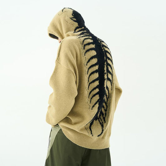 Strick-Hoodie – Bedruckt – Locker geschnitten – Oversized Hoodie – Herren-Hoodie-Gelb-S-Chaps Herrenmode