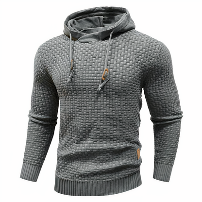 Strick-Hoodie | Kordelzug | Slim Fit | Kapuzenpulli | Herren-Hoodie-Grau-S-Chaps Herrenmode
