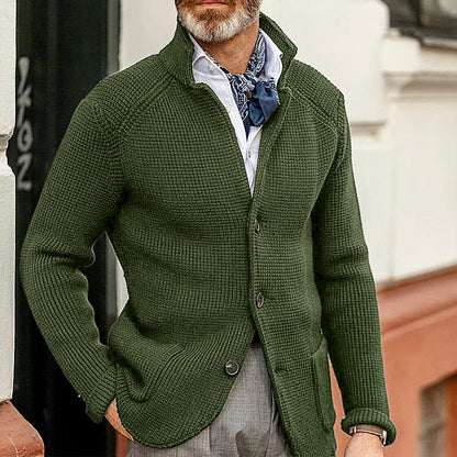 Strickjacke - Button-Up - Chunky - Strickjacke - Herrenbekleidung-Grün-S-Chaps Herrenmode