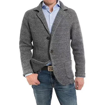 Strickjacke | Button-Up | V-Ausschnitt | Strickjacke | Herrenjacke-Dim Grau-S-Chaps Herrenmode
