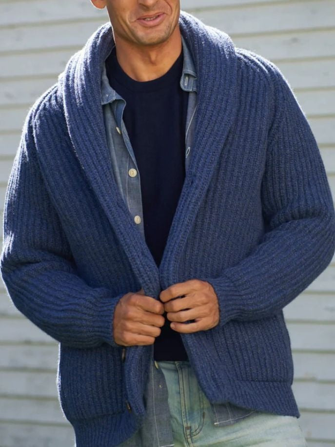 Strickjacke | Dick | Mit Knöpfen | Grob gestrickte Strickjacke | Herren-Strickjacke-Chaps Herrenmode