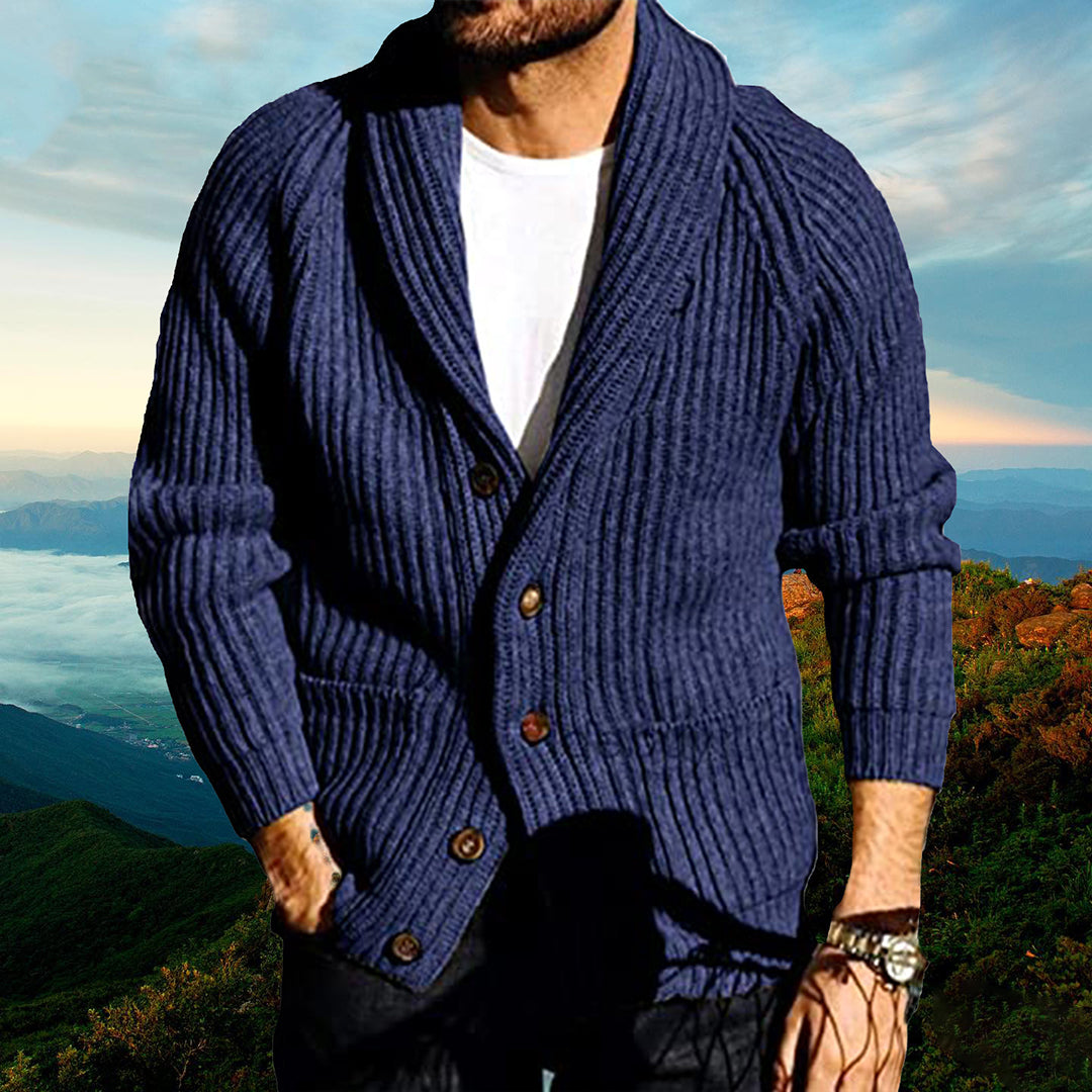 Strickjacke | Dick | Mit Knöpfen | Grob gestrickte Strickjacke | Herren-Strickjacke-Chaps Herrenmode