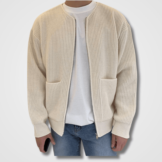 Strickjacke | Full Zip | Chunky | Zip-Up Cardigan | Strickjacke für Männer-Chaps Herrenmode