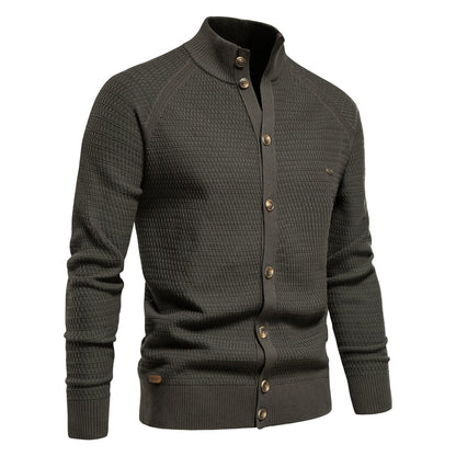 Strickjacke - Hoher Ausschnitt - Normale Passform - Strickjacke mit Knöpfen - Herren Strickjacke-Chaps Herrenmode
